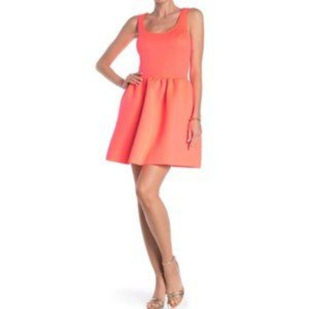 Love...Ady Sleeveless Fit & Flare Scuba pink Dress size S